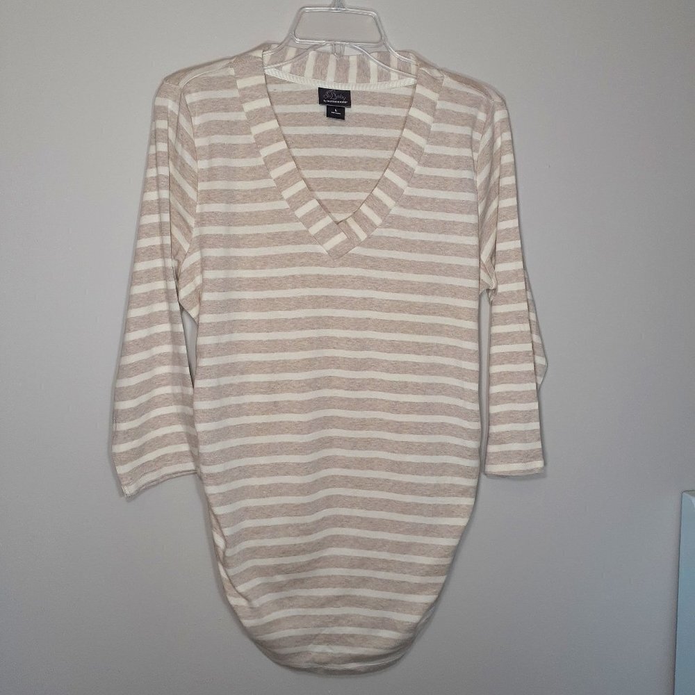 Oh Baby by Motherhood Beige and White Striped Tunic
